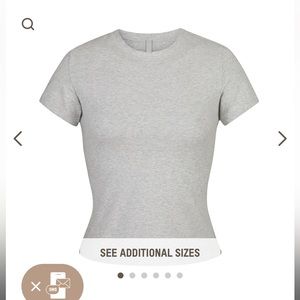 Skims Cotton Jersey Tee Shirt Light Heather Gray